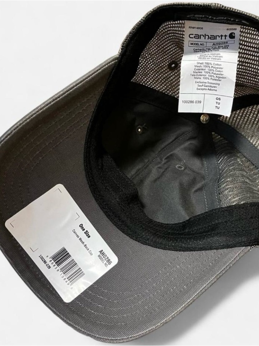 NWT Carhartt neutral Grey Logo SnapBack - Picture 3 of 3
